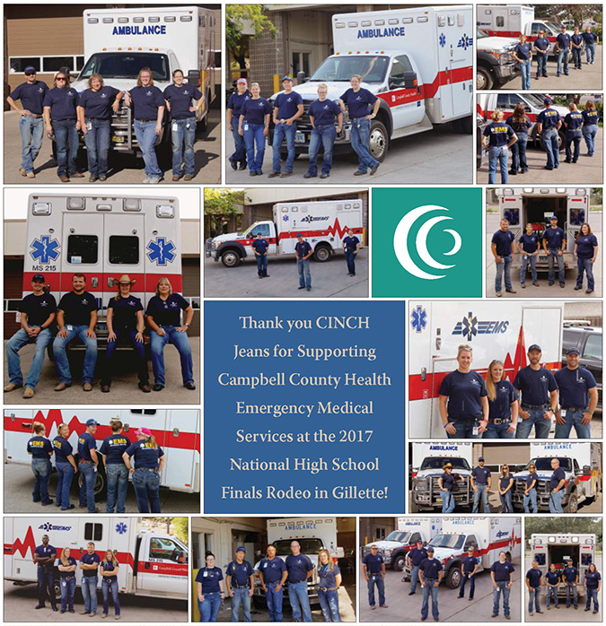 Thank you CINCH Jeans for supporting CCH EMS at the 2017 NHSFR in Gillette, Wyoming.