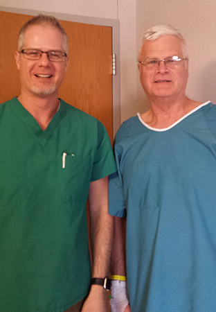 Patient John Matejov with Dr. Barabas